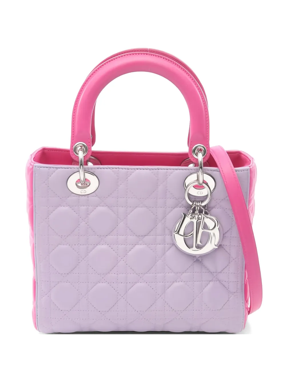 Christian Dior Pre-Owned 2010s Lady Dior quilted leather handbag - Viola