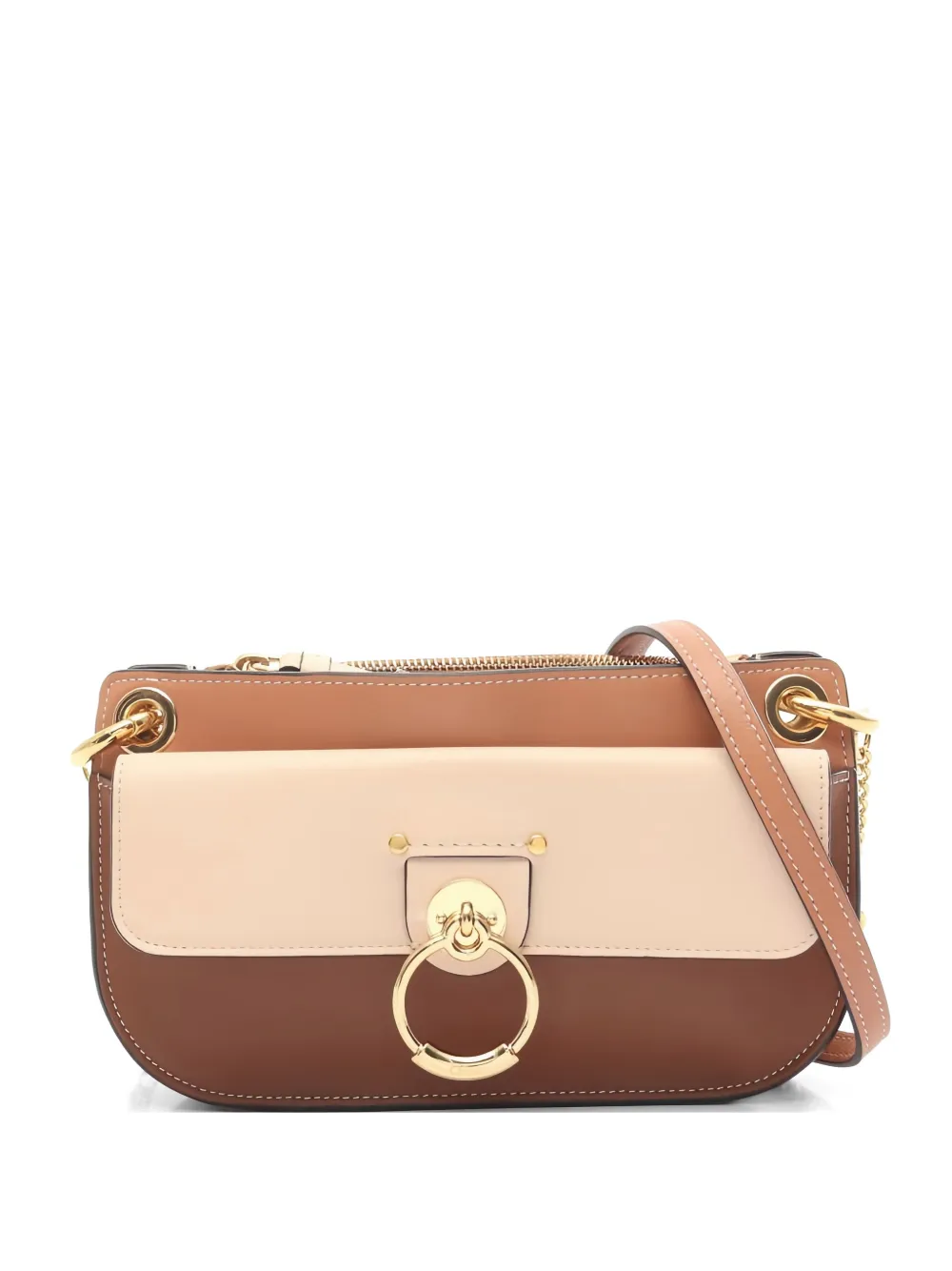 Chloé Pre-Owned Borsa a spalla Tess in pelle con catena anni 2010 - Marrone