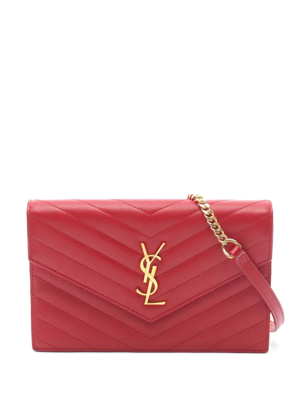 Saint Laurent Pre-Owned Cassandra envelope chain wallet - Rosso