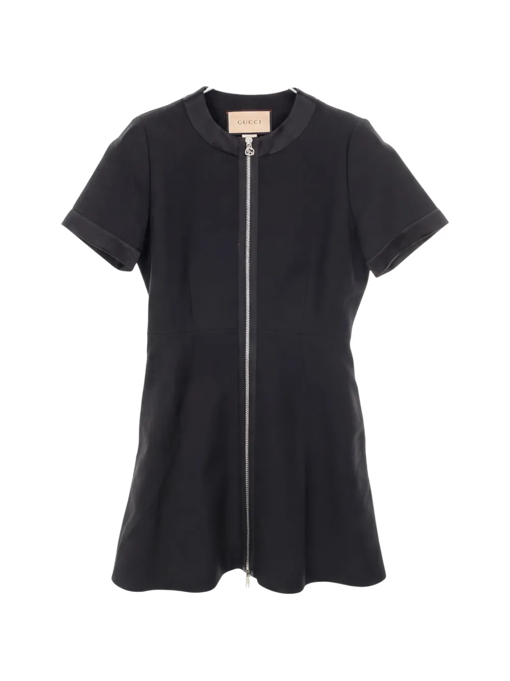 Gucci Pre-Owned 10s front-zip short-sleeves dress - Nero