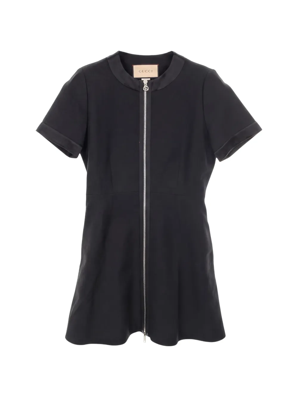 Gucci Pre-Owned 10s front-zip short-sleeves dress - Nero