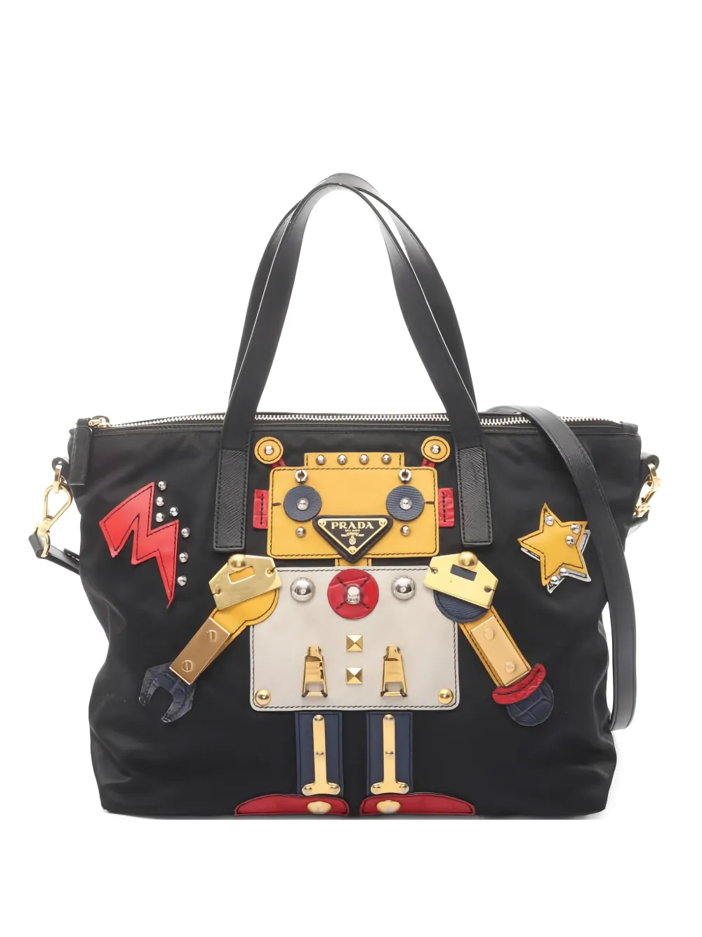 Prada Pre-Owned 2010s Robot embellished tote bag - Nero