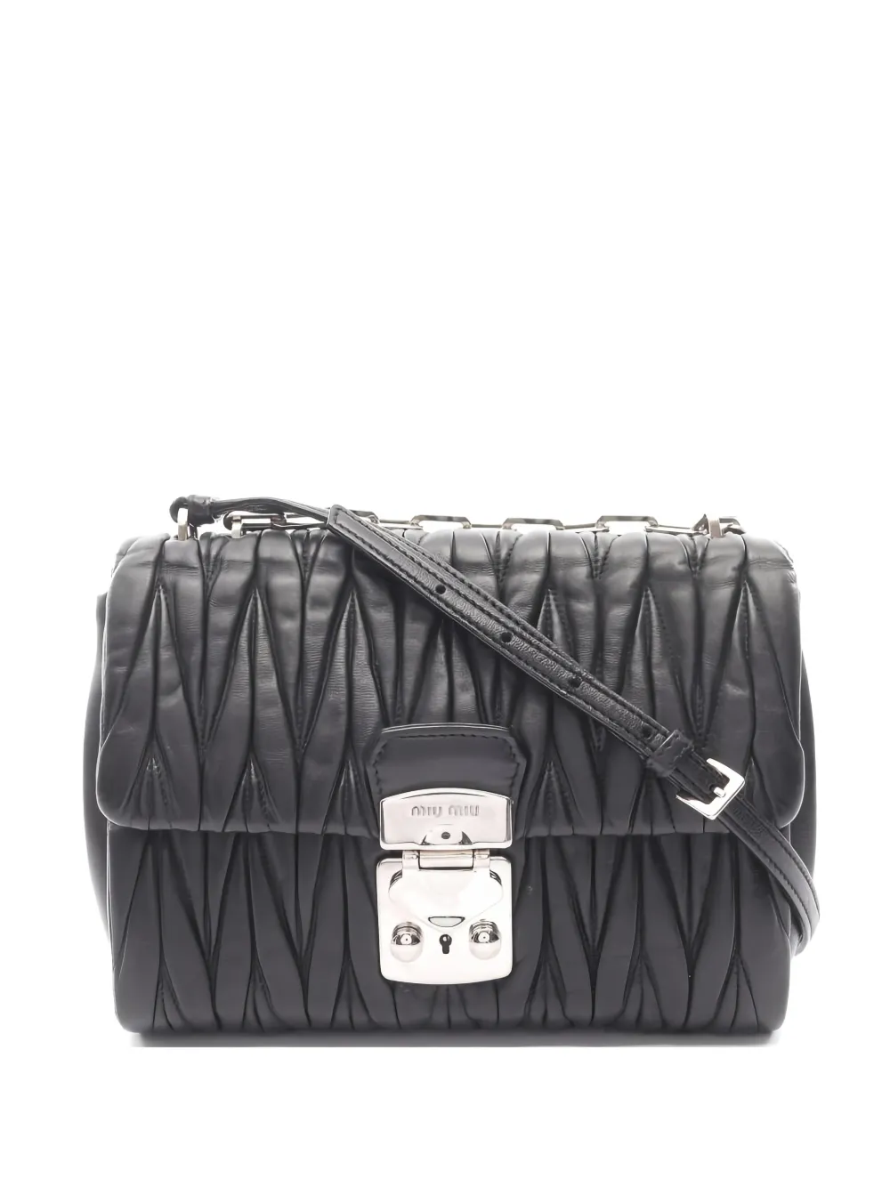 Miu Miu Pre-Owned 2010s matelasse leather shoulder bag - Nero