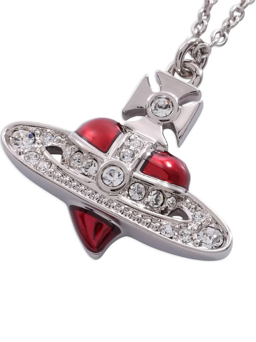 Vivienne Westwood Pre-Owned 2020s Diamante Heart Orb Necklace
