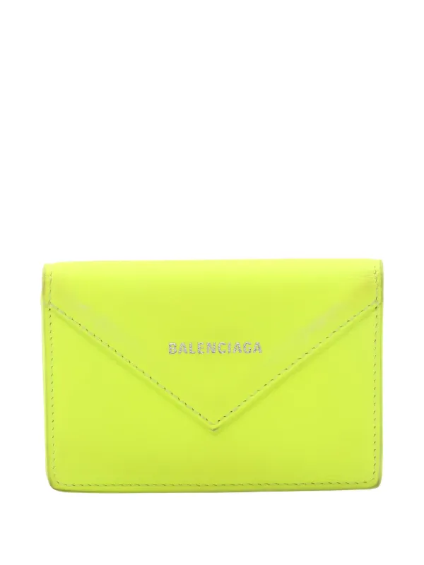 Balenciaga Pre-owned 10s Papier Leather Cardholder in Yellow