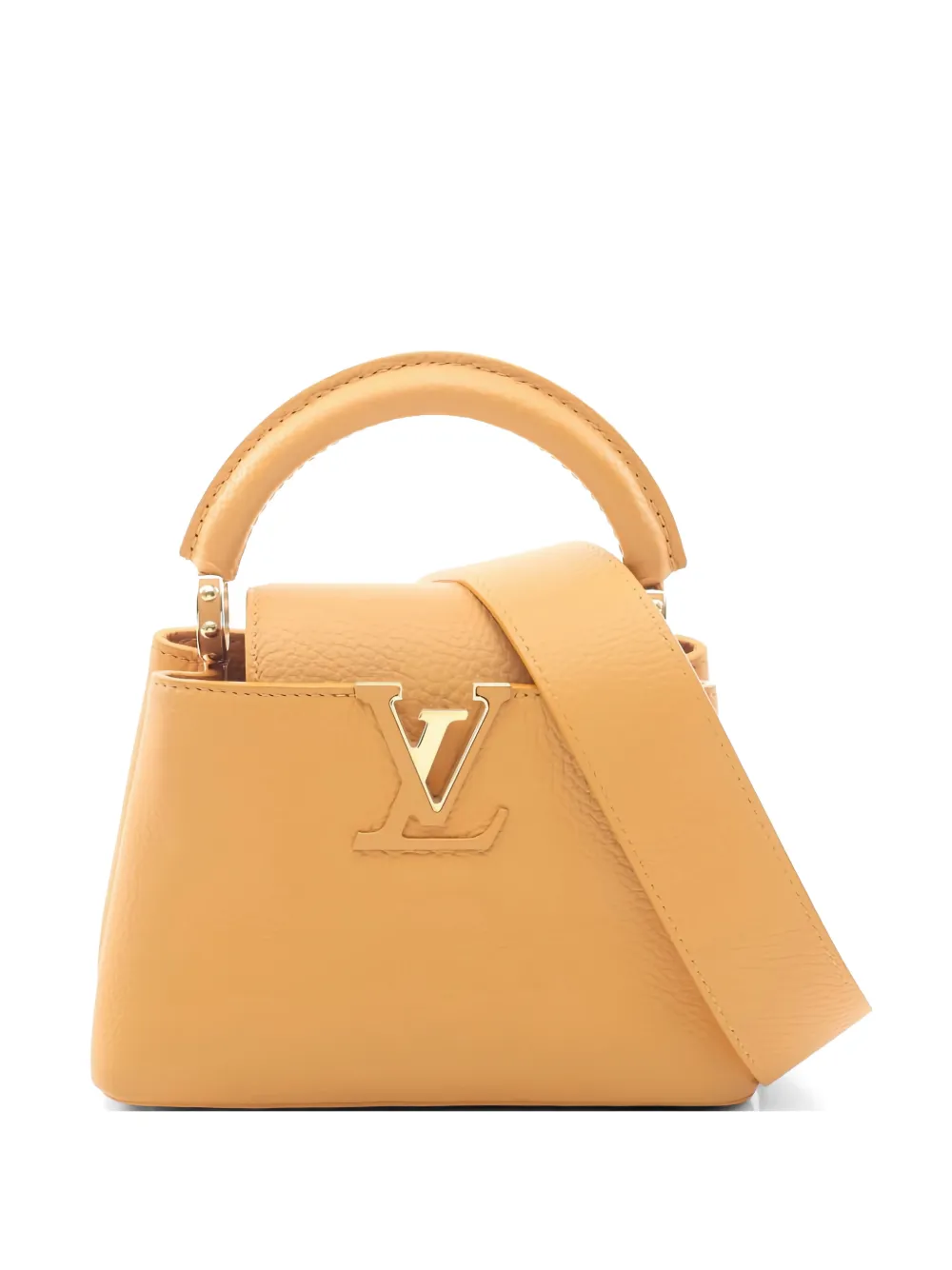 Louis Vuitton Pre-Owned 2021 mini Capucines leather tote bag - Giallo
