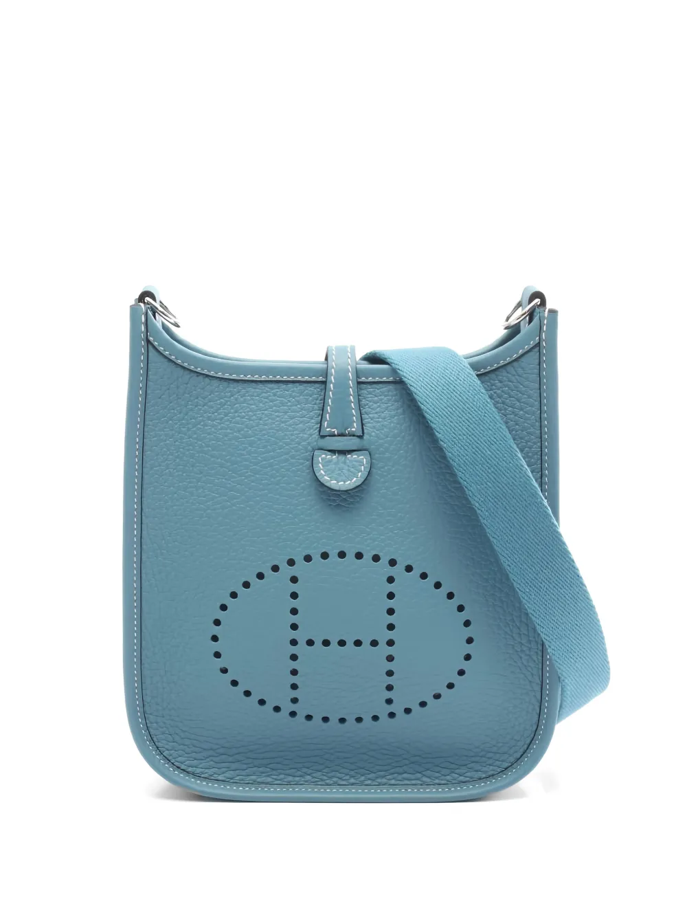 Hermès Pre-Owned 2025 perforated-logo leather shoulder bag - Blu