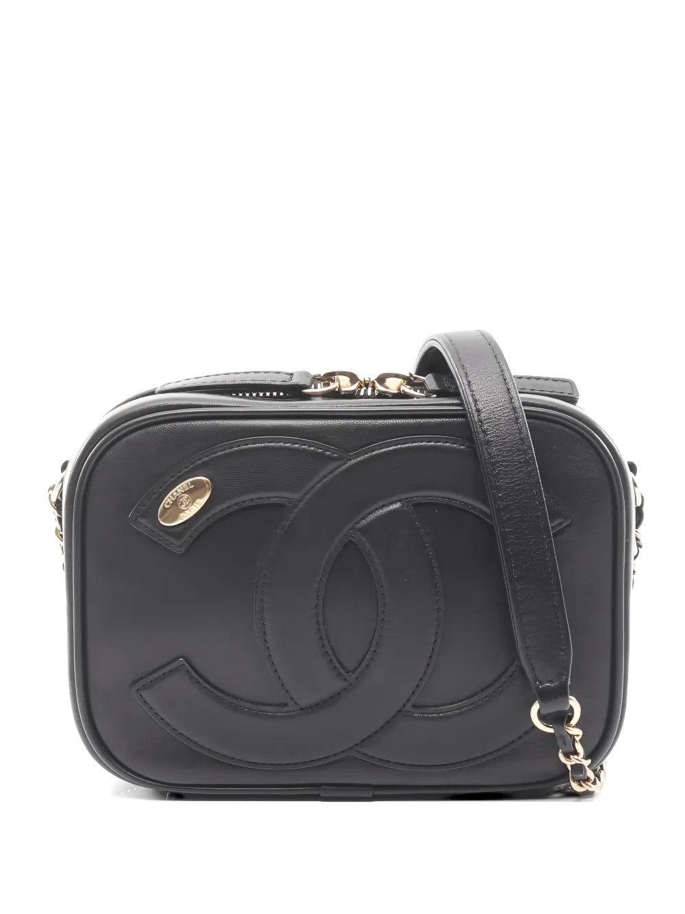 CHANEL Pre-Owned 2019 big coco mark lambskin shoulder bag - Nero