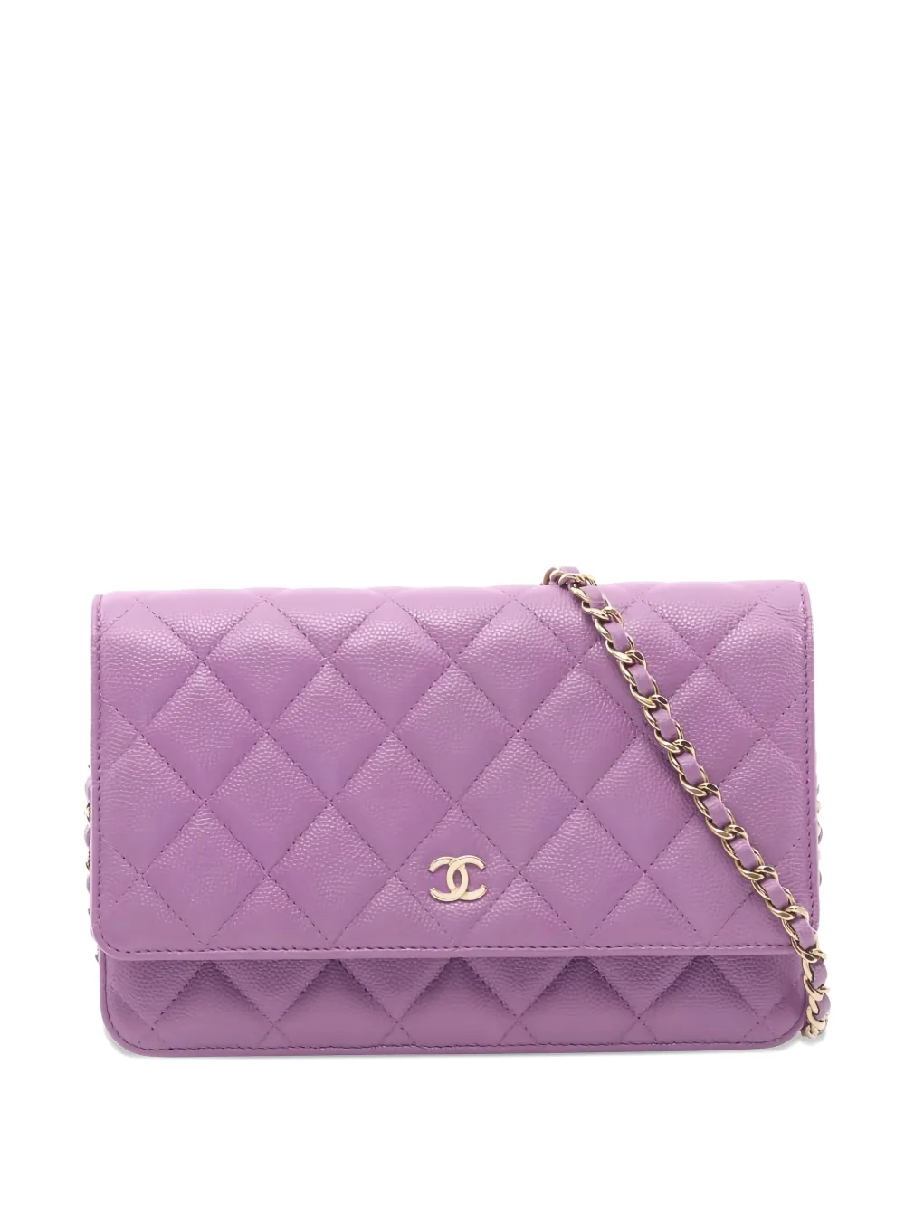 CHANEL Pre-Owned 2021 quilted chain wallet - Viola