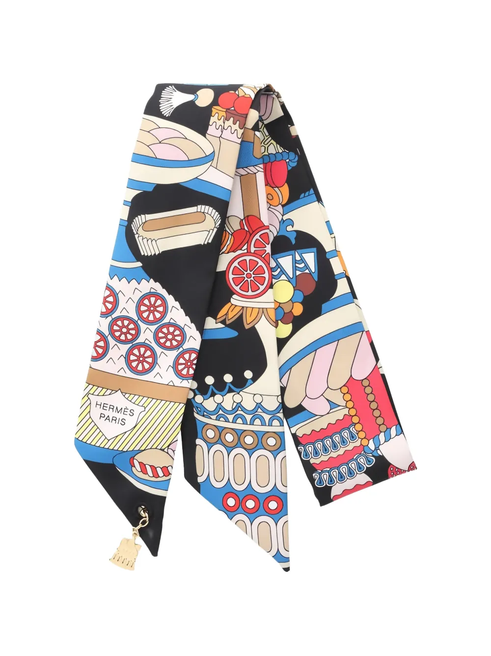 Hermès Pre-Owned 2010s La Pâtisserie Française printed scarf - Nero