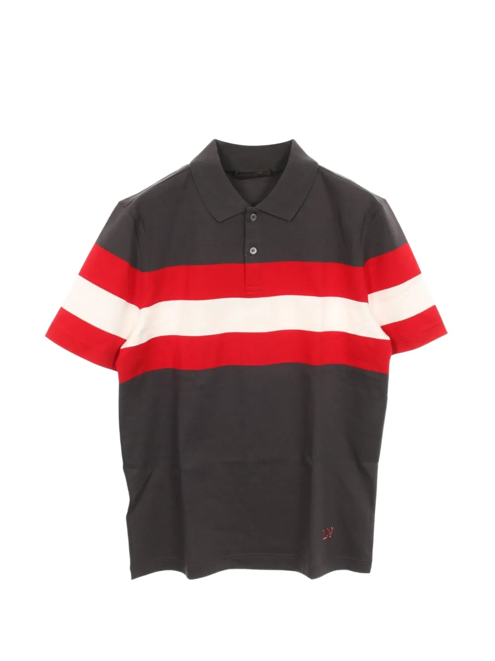 Louis Vuitton Pre-Owned 2010s horizontal-stripe polo shirt - Grey