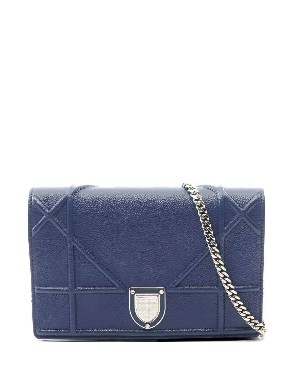 Christian Dior Pre-Owned 2010s Diorama leather chain mini bag - Blu