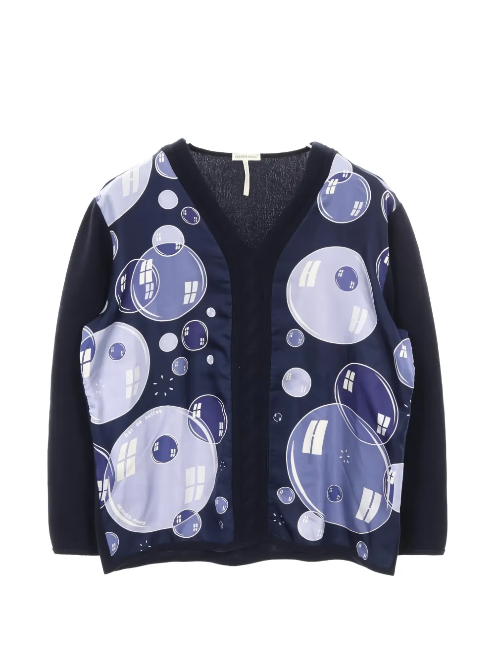Pre-owned Hermes 2000s Colour-block Knitted Cardigan In Blue
