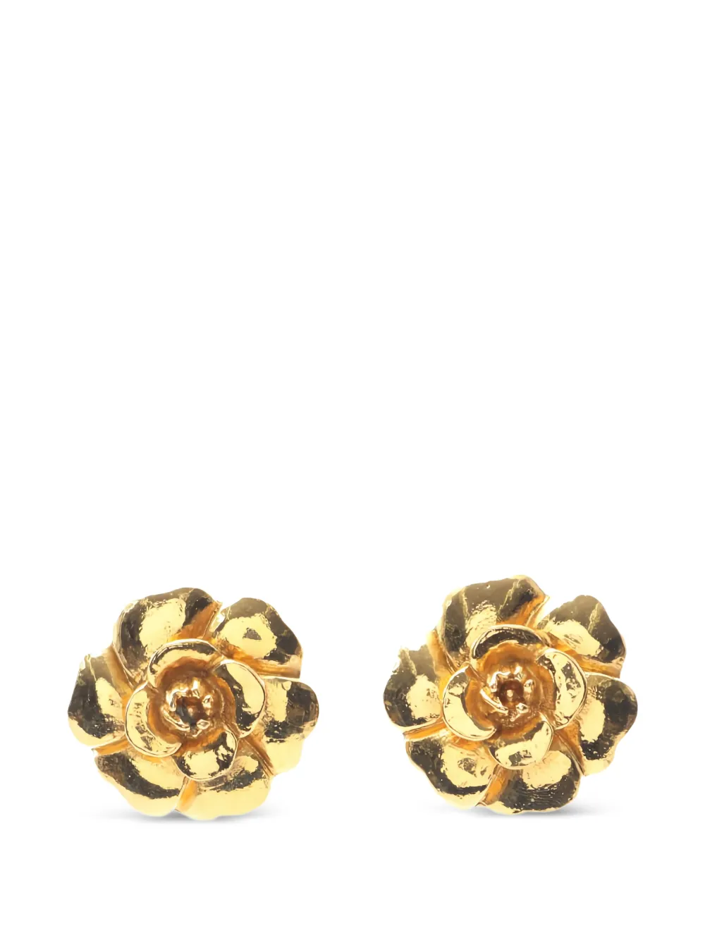 CHANEL Pre-Owned 1986-1988 camellia-flower earrings - Oro