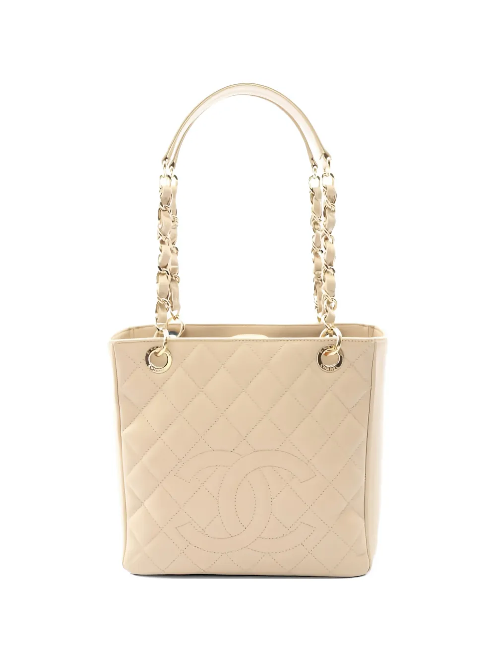 CHANEL Pre-Owned 2013 quilted chain tote bag - Toni neutri
