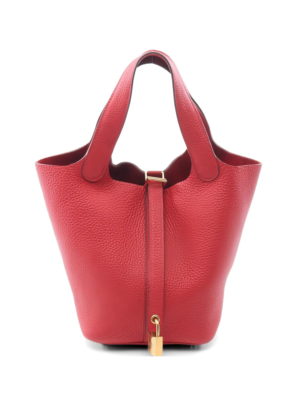 Hermès Pre-Owned 2018 leather lock tote bag - Rosso