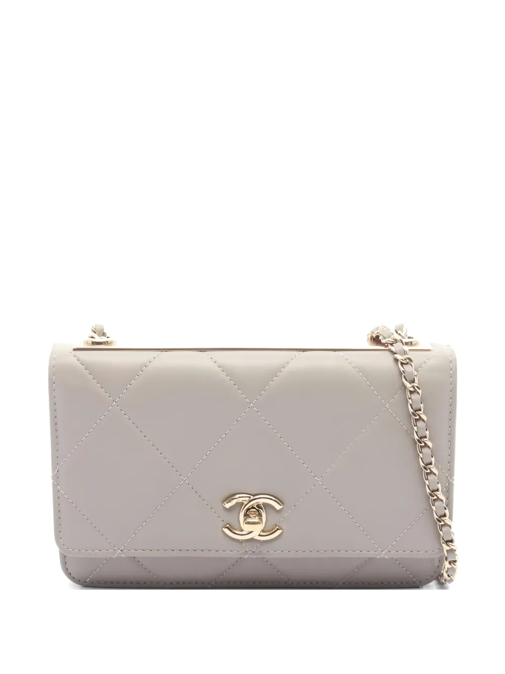 CHANEL Pre-Owned 2019 matelasse chain wallet - Grigio