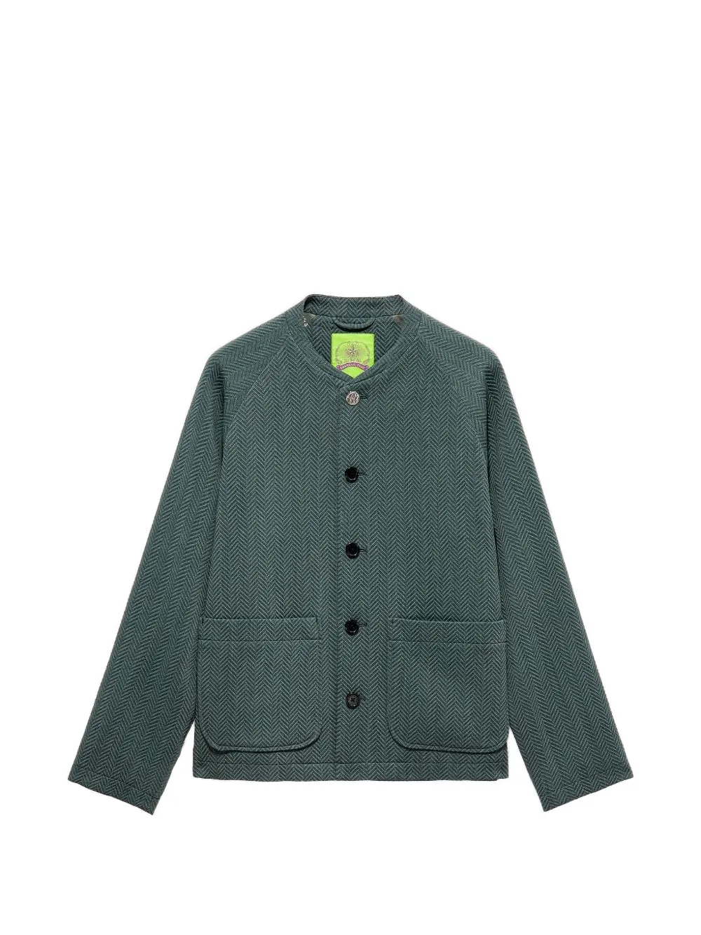 Shanghai Tang herringbone button jacket - Verde