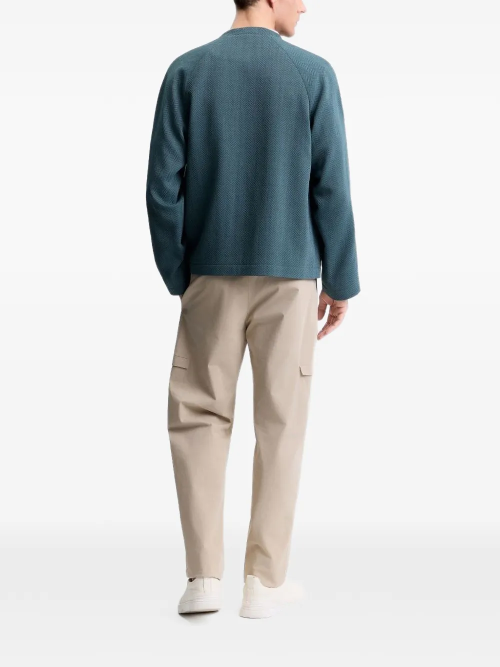  Shanghai Tang Herringbone Button Jacket - Green 