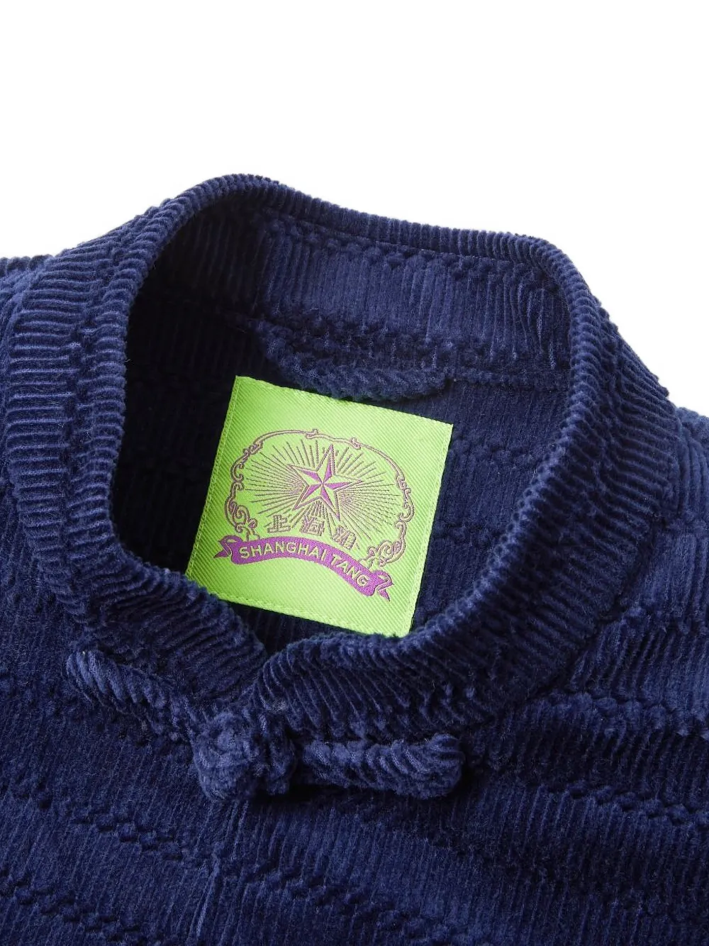 Shanghai Tang Ribfluwelen jack Blauw
