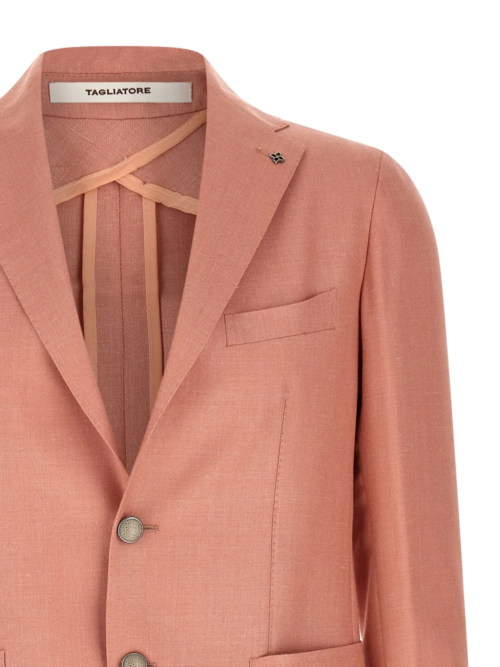 Tagliatore Montecarlo broche blazer met spiegelende revers Roze