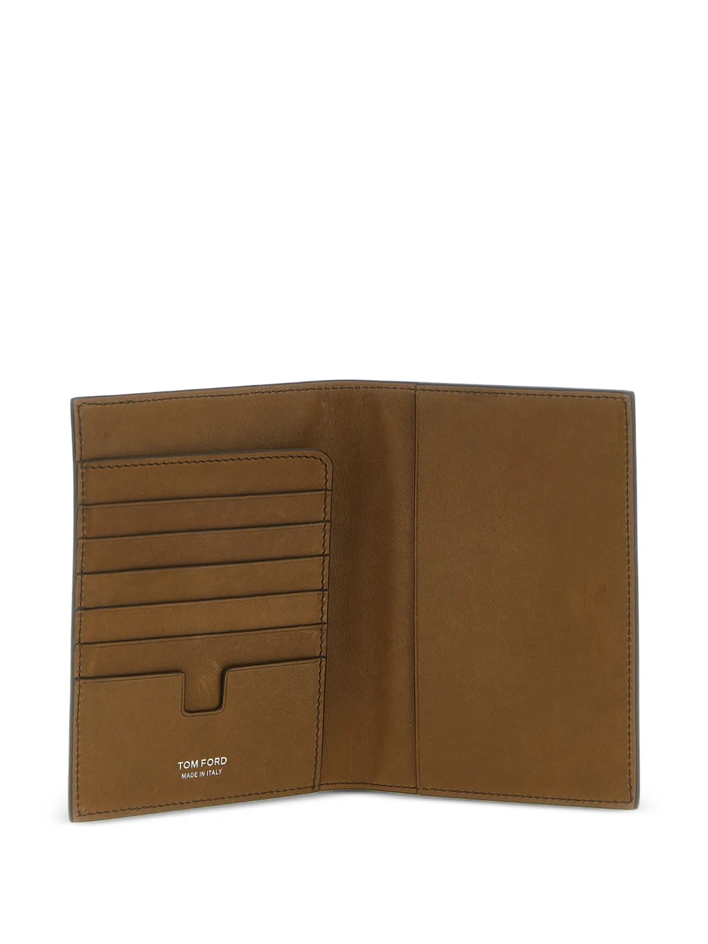  Tom Ford Embossed Folding Leather Passport Holder - Brown 