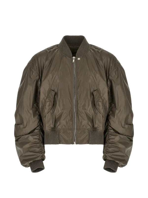 Rick Owens Secchia Flight ribbed-knit Bomber Jacket | Grey