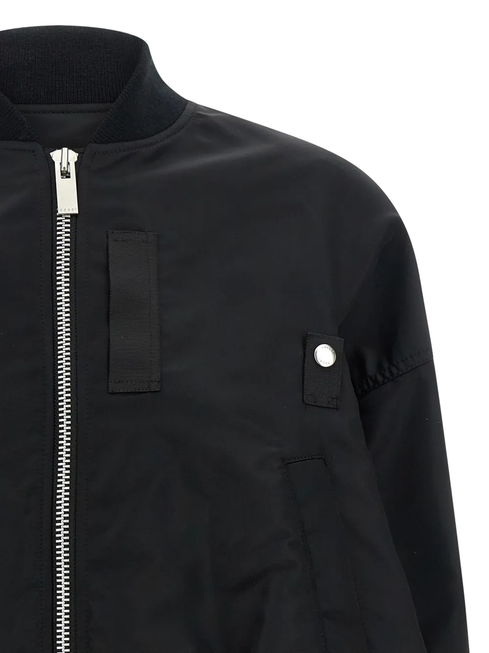  Sacai Ribbed Asymmetric-hem Jacket - Black 