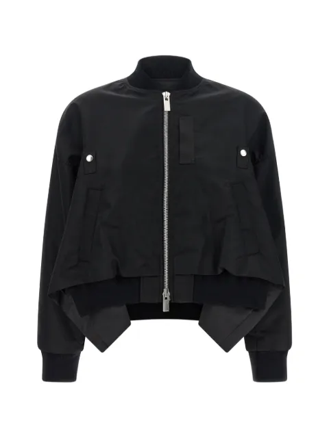 sacai Gerippte Jacke mit asymmetrischem Saum