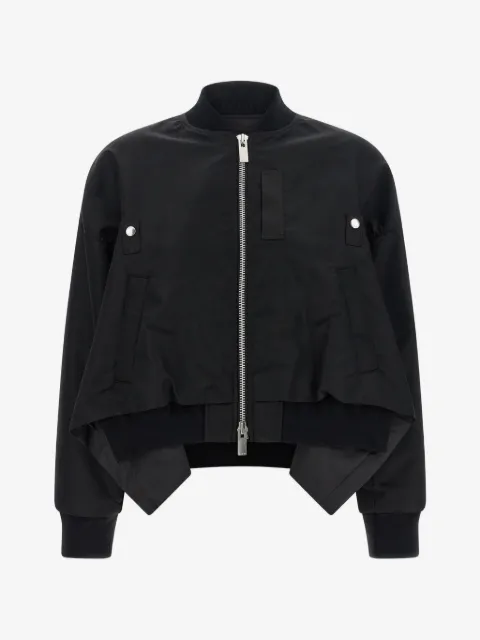 sacai veste nervurée à ourlet asymétrique