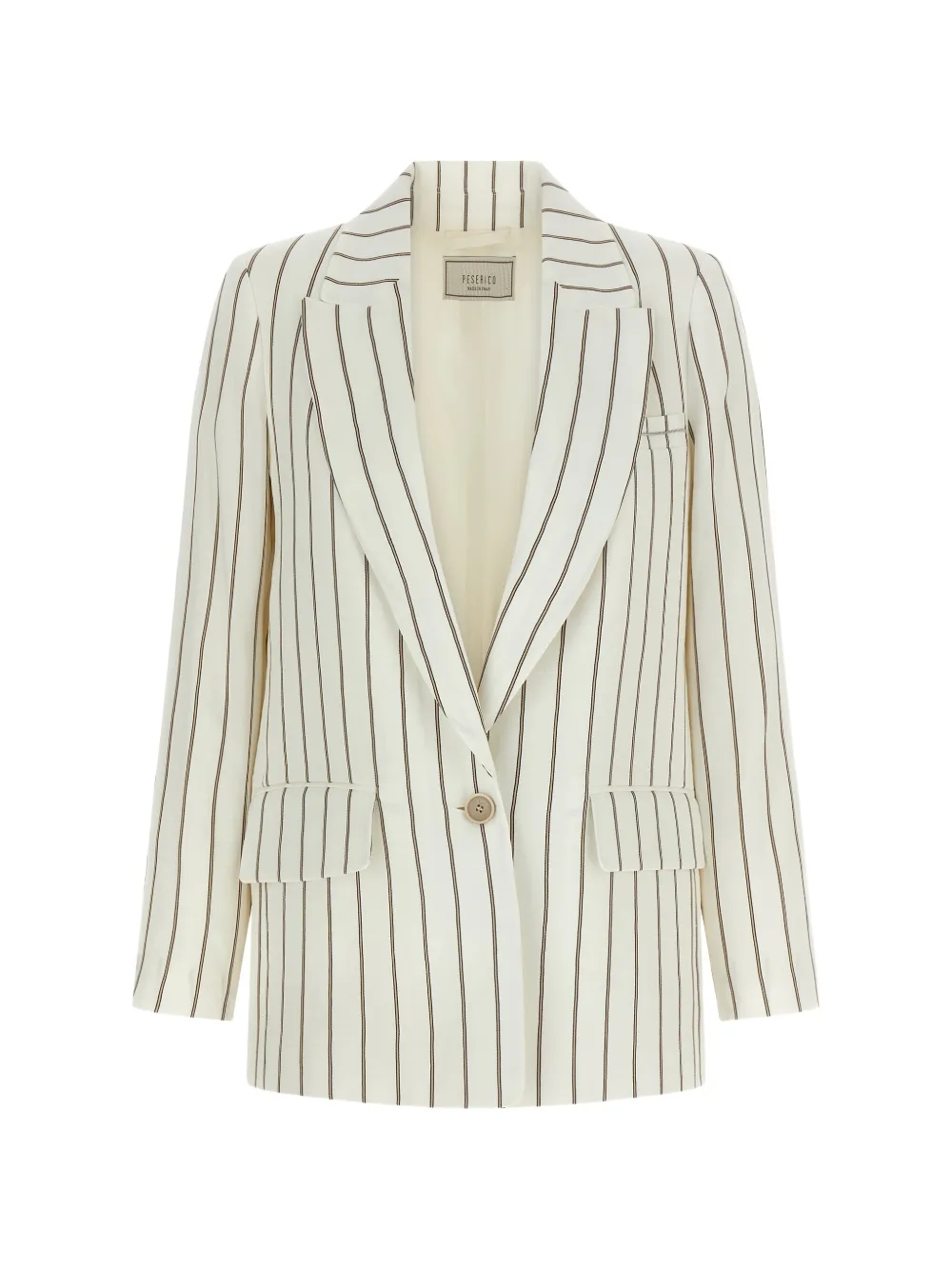 Peserico pinstriped single-breasted blazer - Neutrals