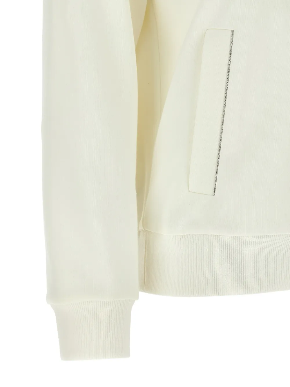 Peserico Punto Luce ribgebreide sweater met rits Wit