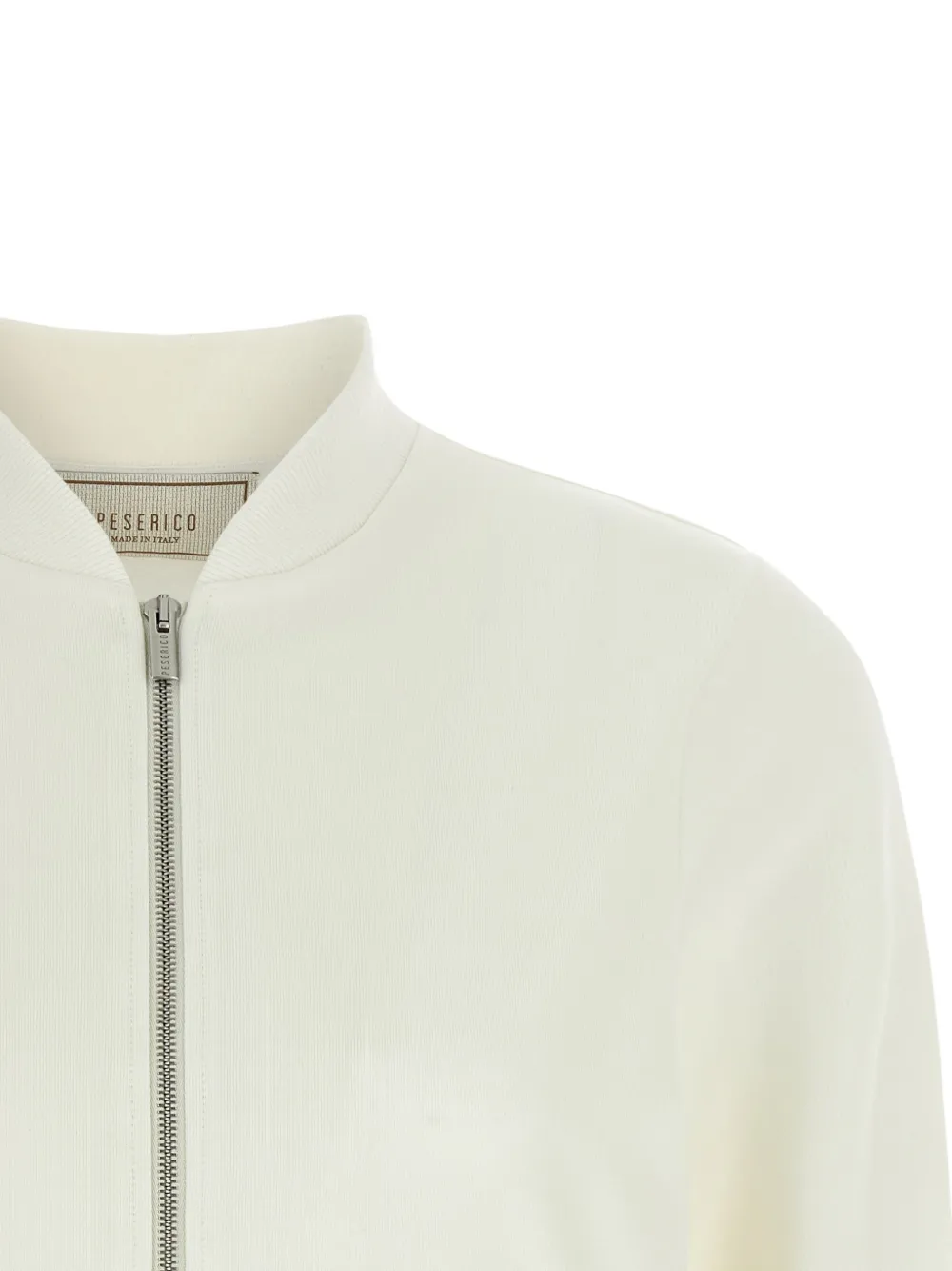 Peserico Punto Luce ribgebreide sweater met rits Wit