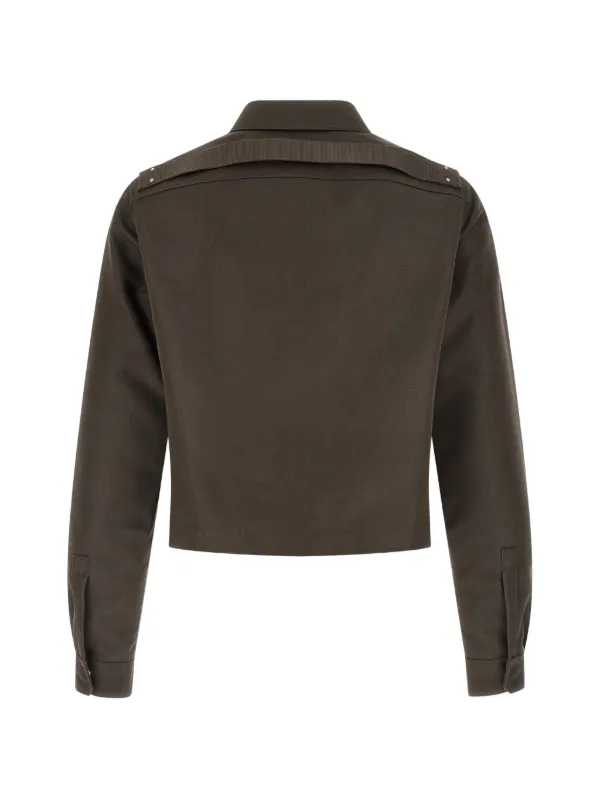 Rick Owens Tour Alice Cropped Shirt Jacket | Brown | FARFETCH ZA