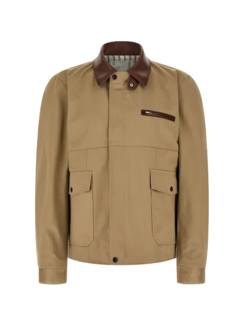 sacai shirt-collar cotton jacket