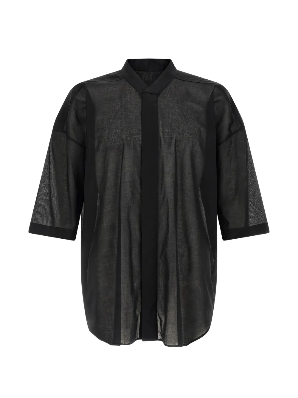 Rick Owens Jumbo Faun high-neck short-sleeve shirt - Schwarz
