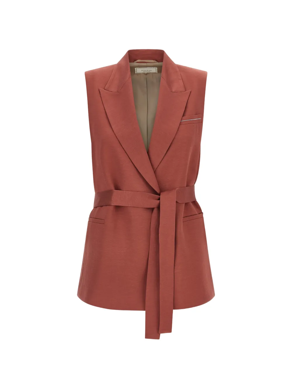 Peserico double-breasted peak-lapels vest - Rosso