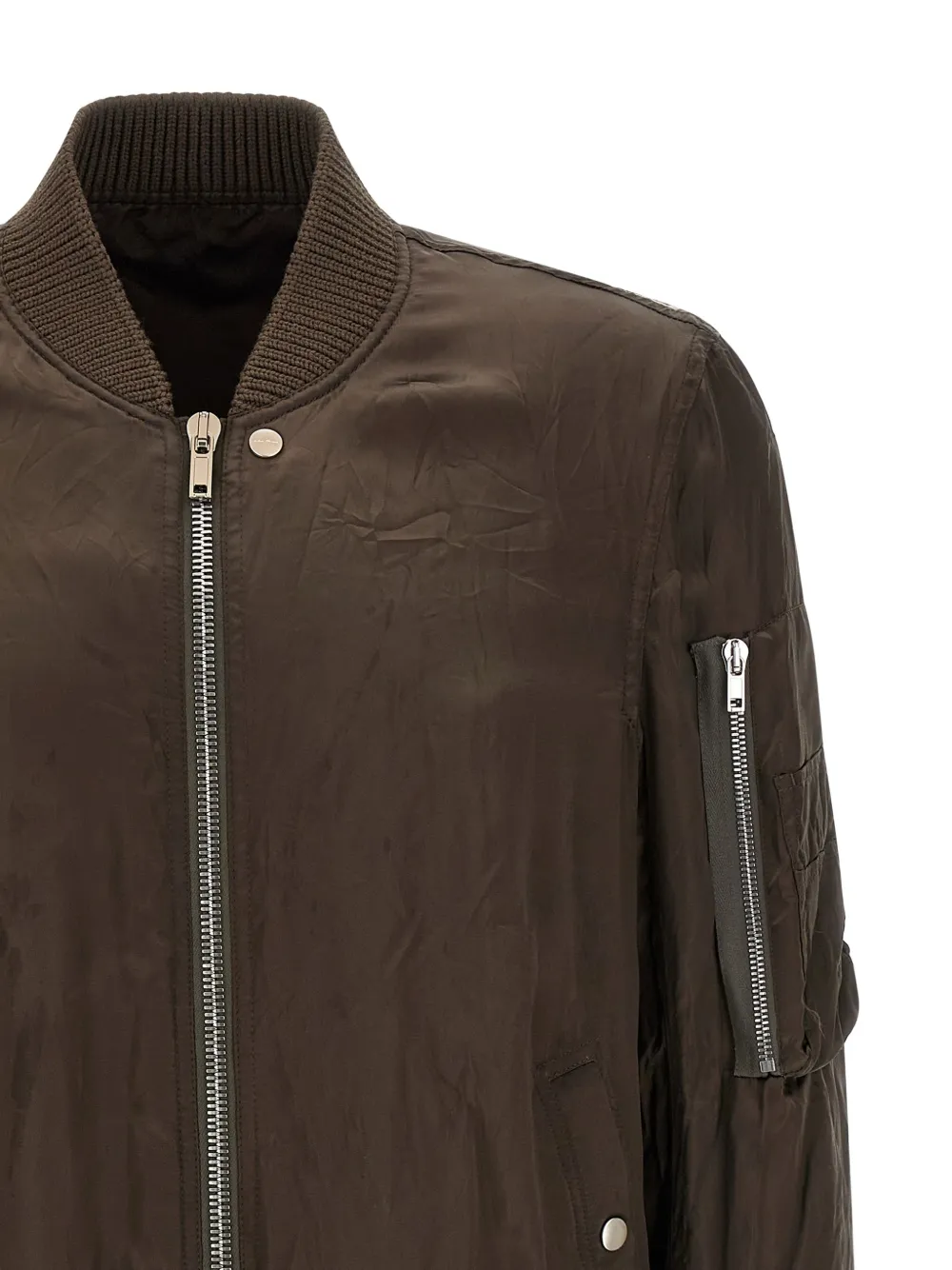  Rick Owens Classic Flight Zip-up Bomber Jacket - Brown 