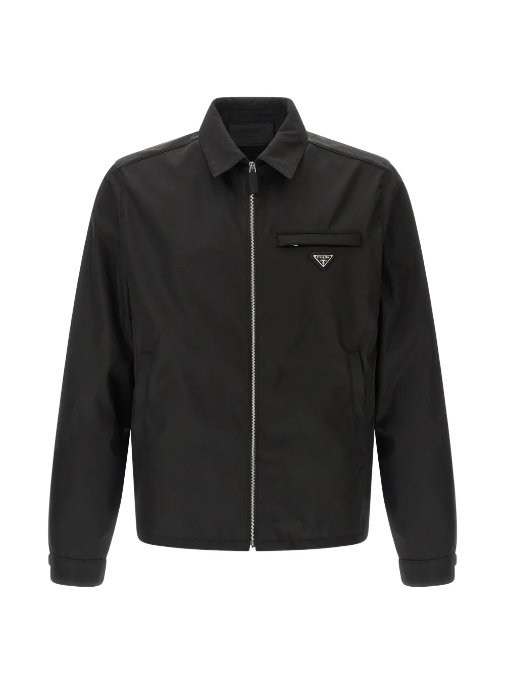 Prada triangle-logo pocket shirt jacket - Schwarz