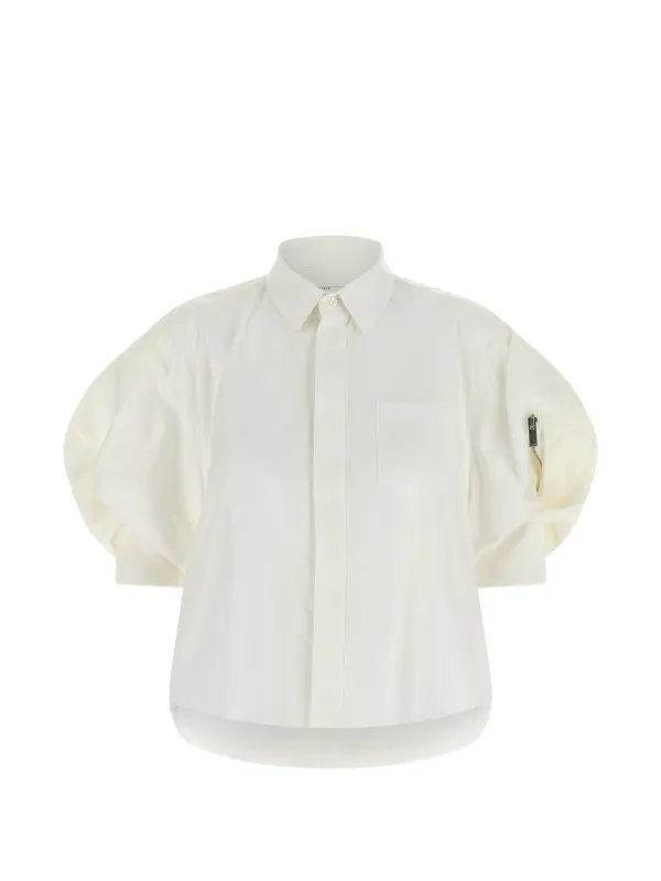 sacai パフスリーブ Sacai パフスリーブ シャツ | ニュートラル | FARFETCH JP