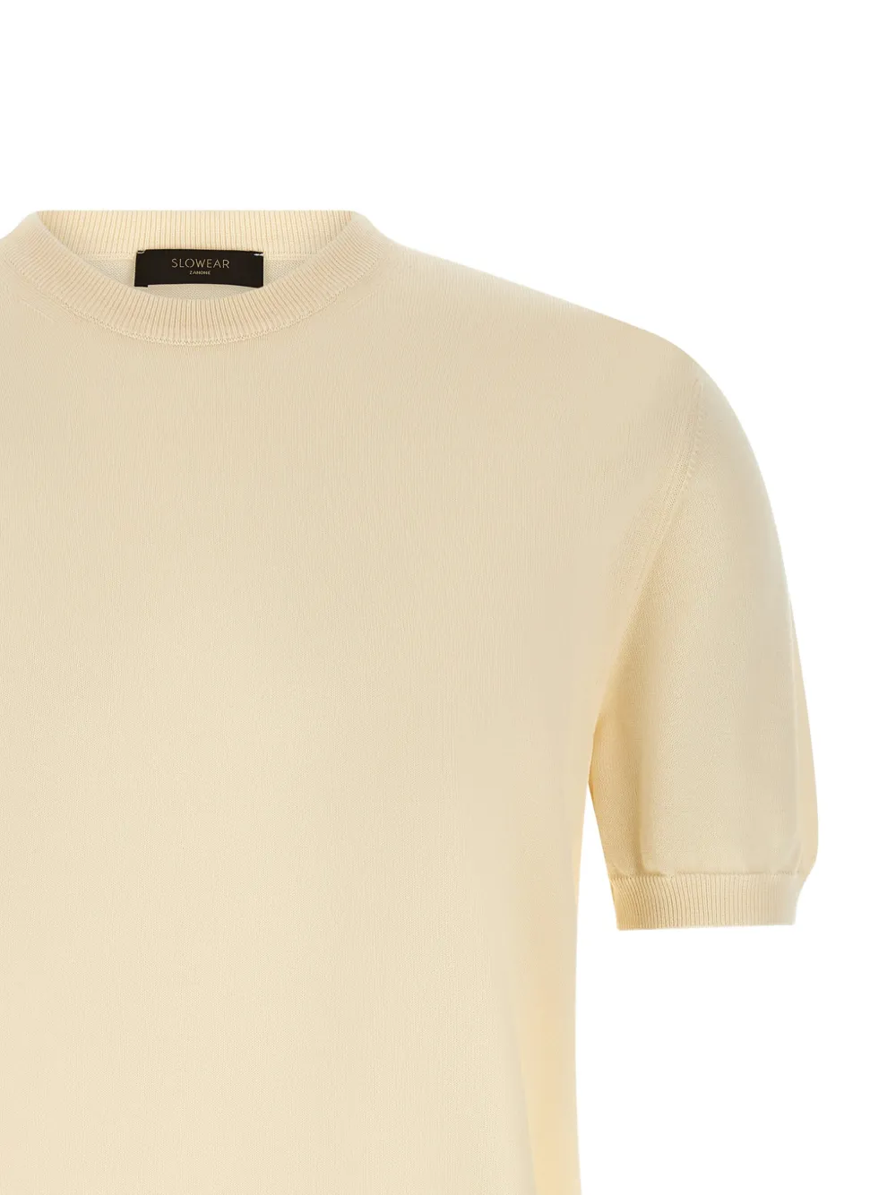 Zanone T-shirt met ronde hals Beige