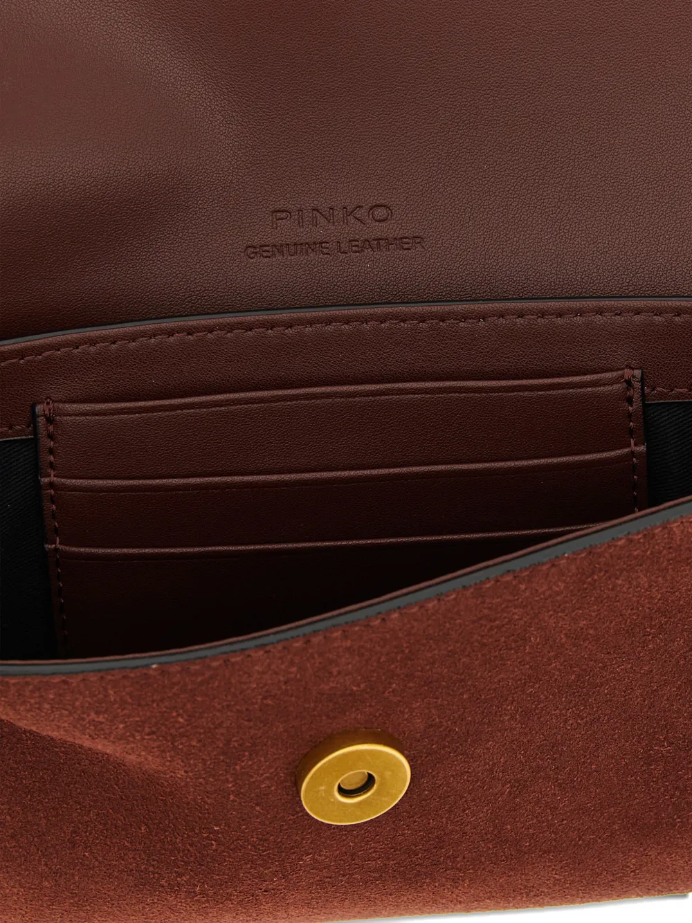 PINKO Saddle Flat medium suède schoudertas Rood