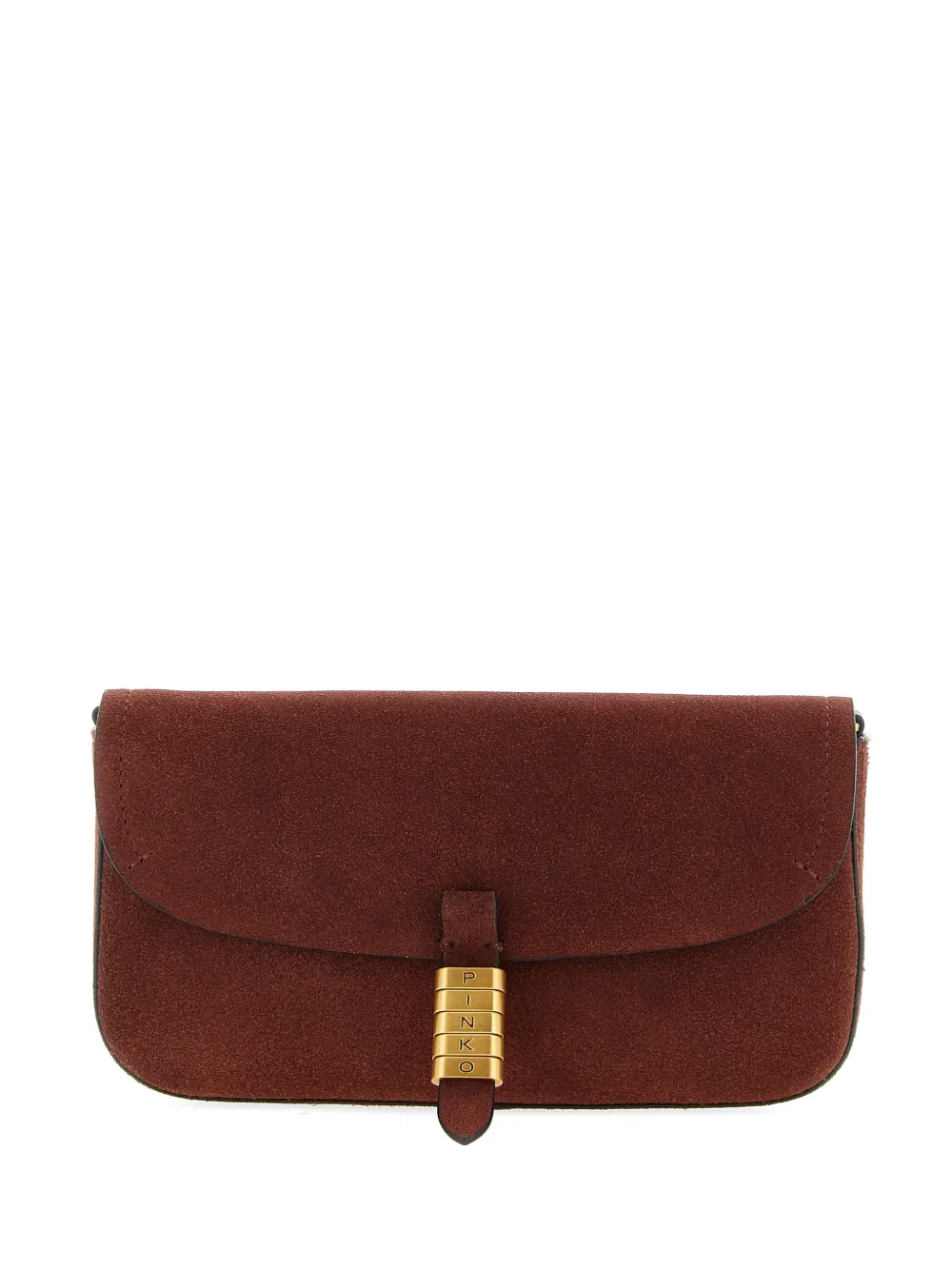 PINKO medium Saddle Flat suede shoulder bag - Rosso