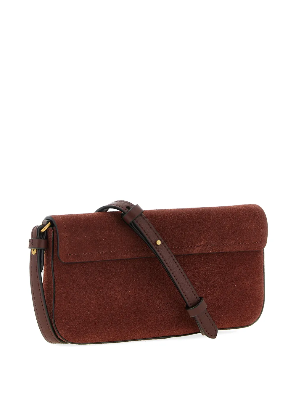 PINKO Saddle Flat medium suède schoudertas Rood