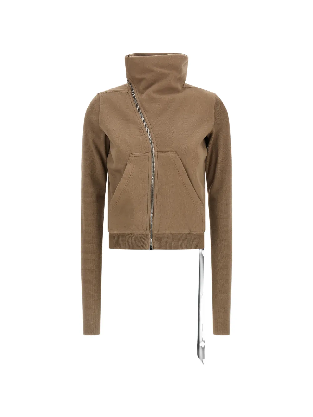 Rick Owens DRKSHDW turtleneck asymmetrical-zip sweatshirt - Toni neutri