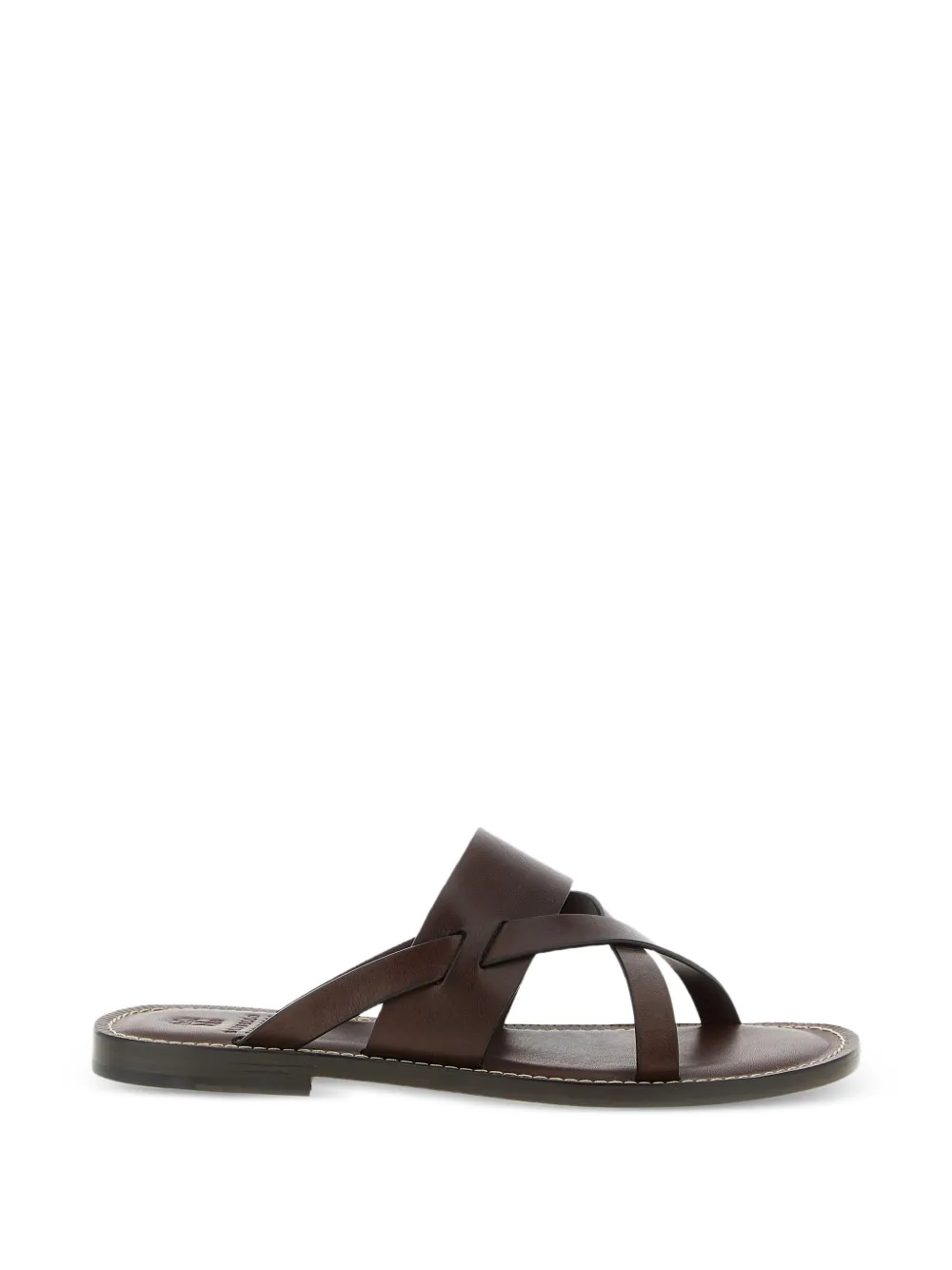 Brunello Cucinelli criss-cross leather sandals - Marrone