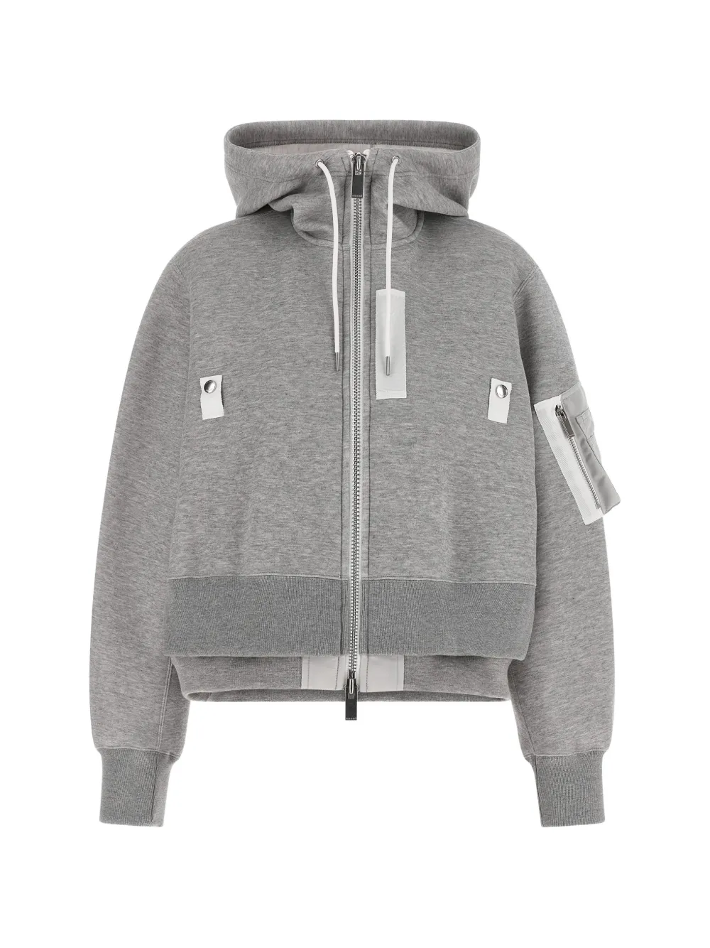 sacai Sponge zip-up hoodie - Grigio