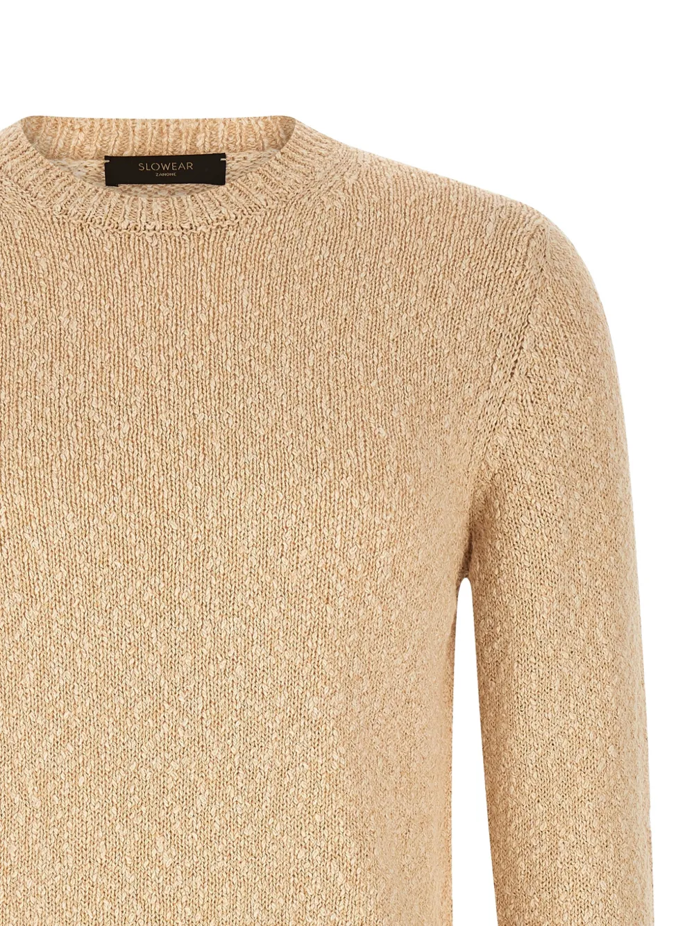 Zanone Tweekleurige trui met ronde hals Beige