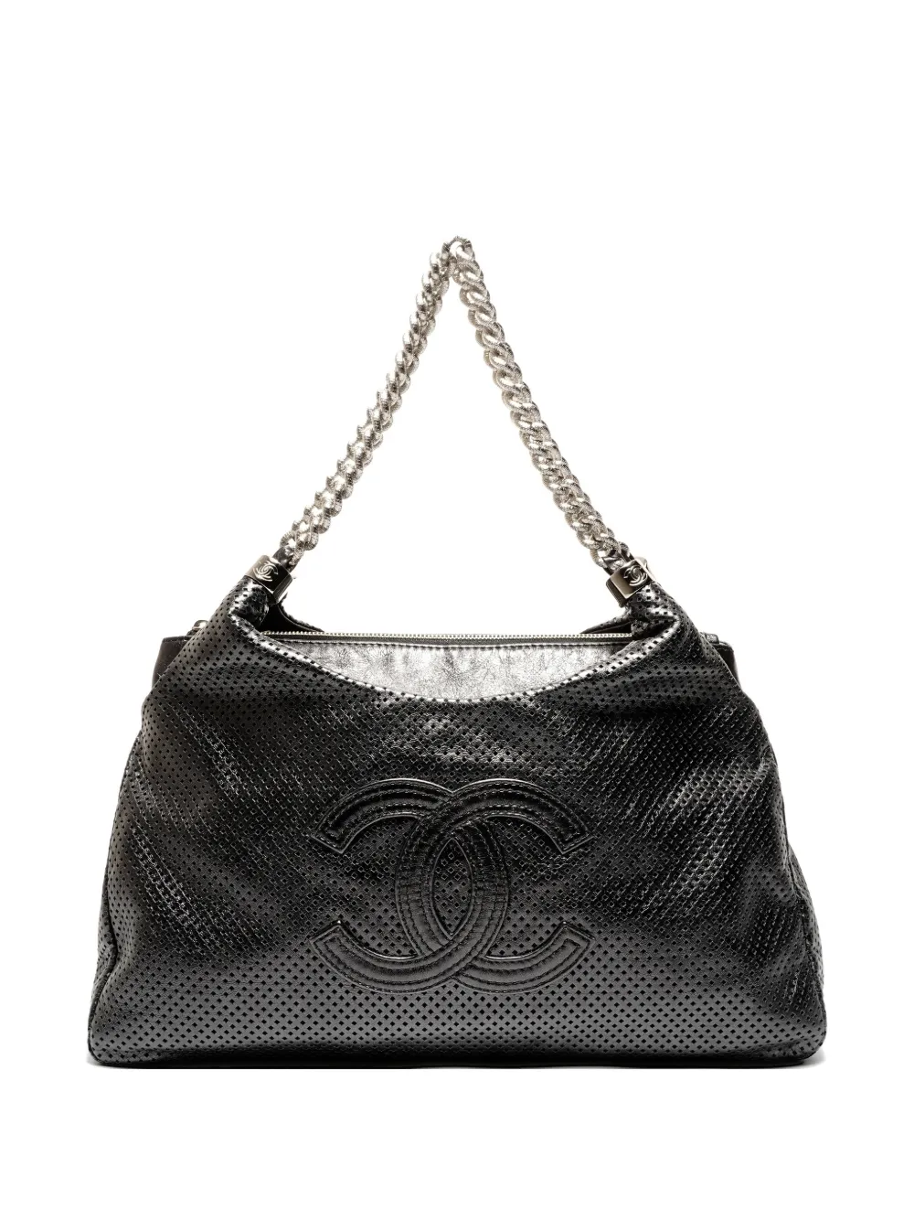 CHANEL Pre-Owned 2008-2009 interlocking-CC leather shoulder bag - Nero