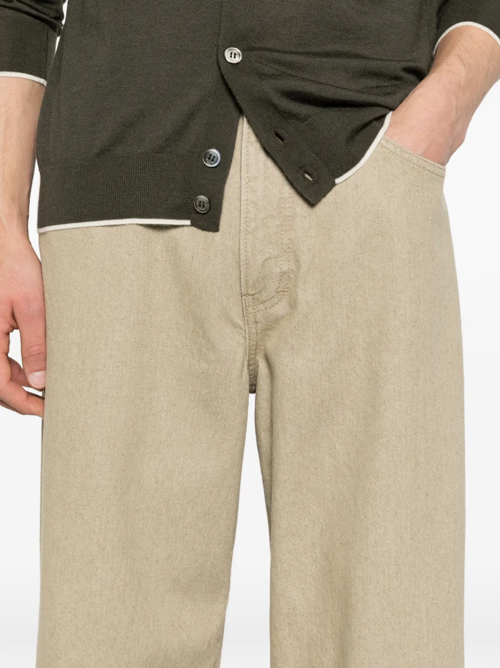 Jeanerica Straight jeans met vijf zakken Beige